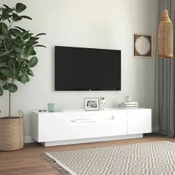 vidaXL Meuble TV avec Lumières LED, Armoire de Télévision, Meuble Télé de Salon, Armoire Basse Salle de Séjour Intérieur, 804427