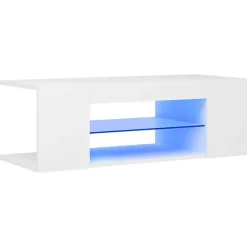 vidaXL Meuble TV avec Lumières LED Armoire Basse Centre de Divertissement Meuble Stéréo Salon Salle de Séjour Maison 804238