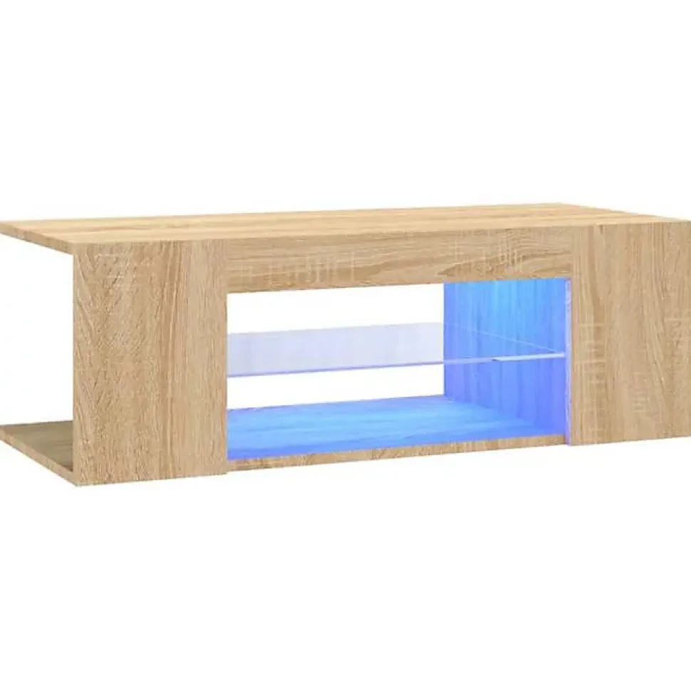 vidaXL Meuble TV avec Lumières LED, Armoire de Télévision, Meuble Télé de Salon, Armoire Basse Salle de Séjour Intérieur, 804241