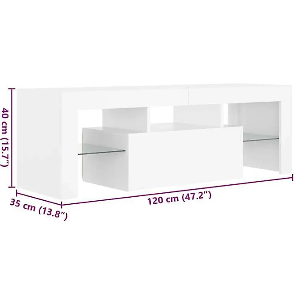 vidaXL Meuble TV avec Lumières LED, Armoire de Télévision, Meuble Télé de Salon, Armoire Basse Salle de Séjour Intérieur, 804346