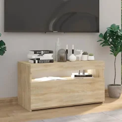 vidaXL Meuble TV avec Lumières LED Centre de Divertissement Meuble Média Armoire Stéréo Meuble de Salle de Séjour Intérieur 804397