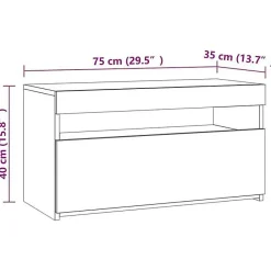 vidaXL Meuble TV avec Lumières LED Centre de Divertissement Meuble Média Armoire Stéréo Meuble de Salle de Séjour Intérieur 804397
