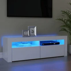 vidaXL Meuble TV avec Lumières LED, Armoire de Télévision, Meuble Télé de Salon, Armoire Basse Salle de Séjour Intérieur, 804310