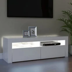 vidaXL Meuble TV avec Lumières LED, Armoire de Télévision, Meuble Télé de Salon, Armoire Basse Salle de Séjour Intérieur, 804310