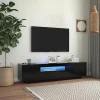 vidaXL Meuble TV avec Lumières LED, Armoire de Télévision, Meuble Télé de Salon, Armoire Basse Salle de Séjour Intérieur, 804428