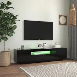 vidaXL Meuble TV avec Lumières LED, Armoire de Télévision, Meuble Télé de Salon, Armoire Basse Salle de Séjour Intérieur, 804428