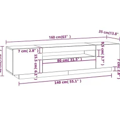 vidaXL Meuble TV avec Lumières LED, Armoire de Télévision, Meuble Télé de Salon, Armoire Basse Salle de Séjour Intérieur, 804428