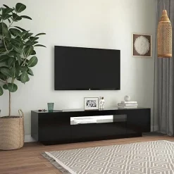 vidaXL Meuble TV avec Lumières LED, Armoire de Télévision, Meuble Télé de Salon, Armoire Basse Salle de Séjour Intérieur, 804428