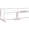 vidaXL Meuble TV avec Lumières LED, Armoire de Télévision, Meuble Télé de Salon, Armoire Basse Salle de Séjour Intérieur, 804376
