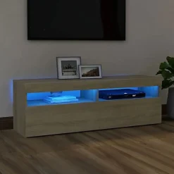 vidaXL Meuble TV avec Lumières LED, Armoire de Télévision, Meuble Télé de Salon, Armoire Basse Salle de Séjour Intérieur, 804376