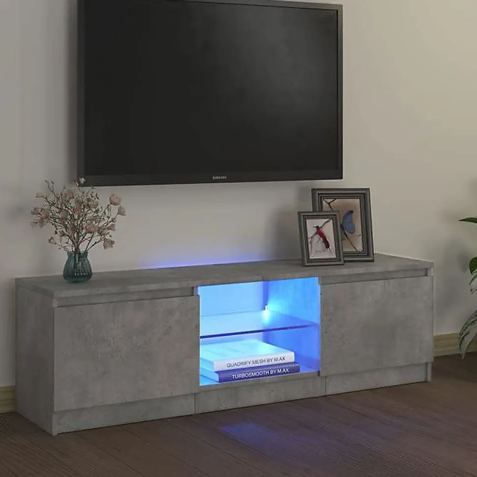 vidaXL Meuble TV avec Lumières LED, Armoire de Télévision, Meuble Télé de Salon, Armoire Basse Salle de Séjour Intérieur, 804287