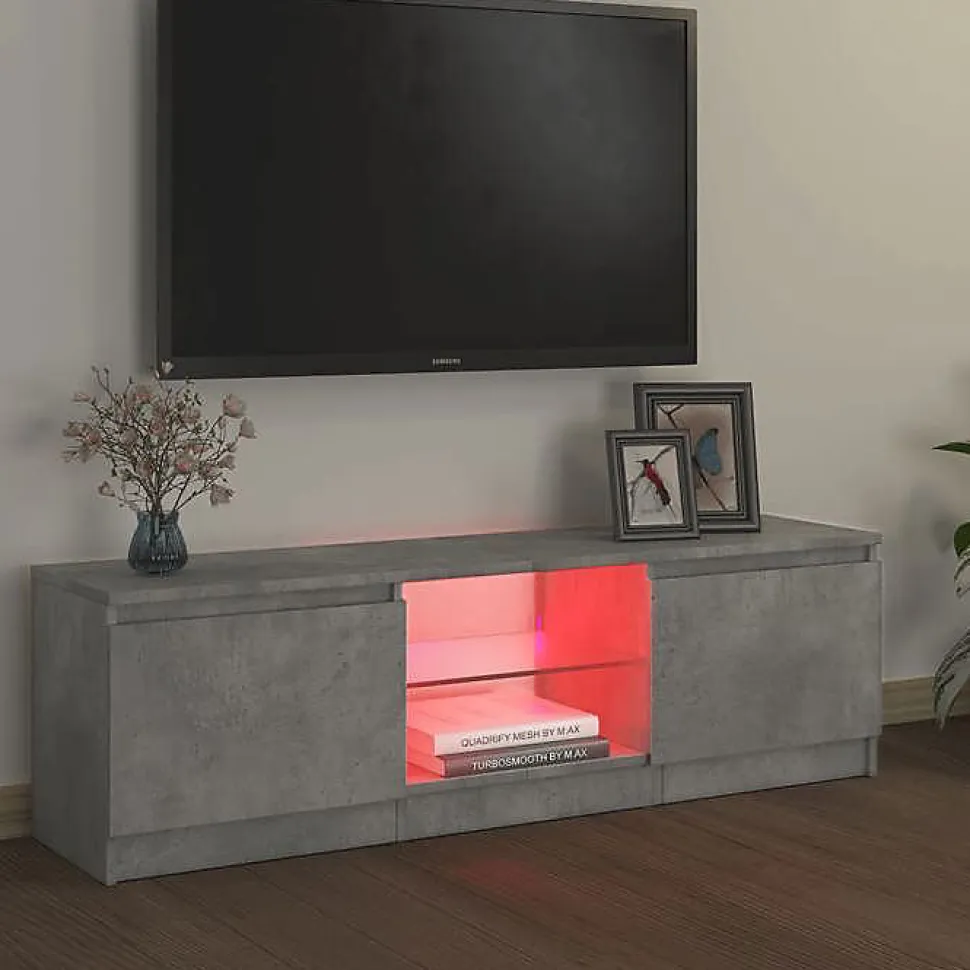 vidaXL Meuble TV avec Lumières LED, Armoire de Télévision, Meuble Télé de Salon, Armoire Basse Salle de Séjour Intérieur, 804287