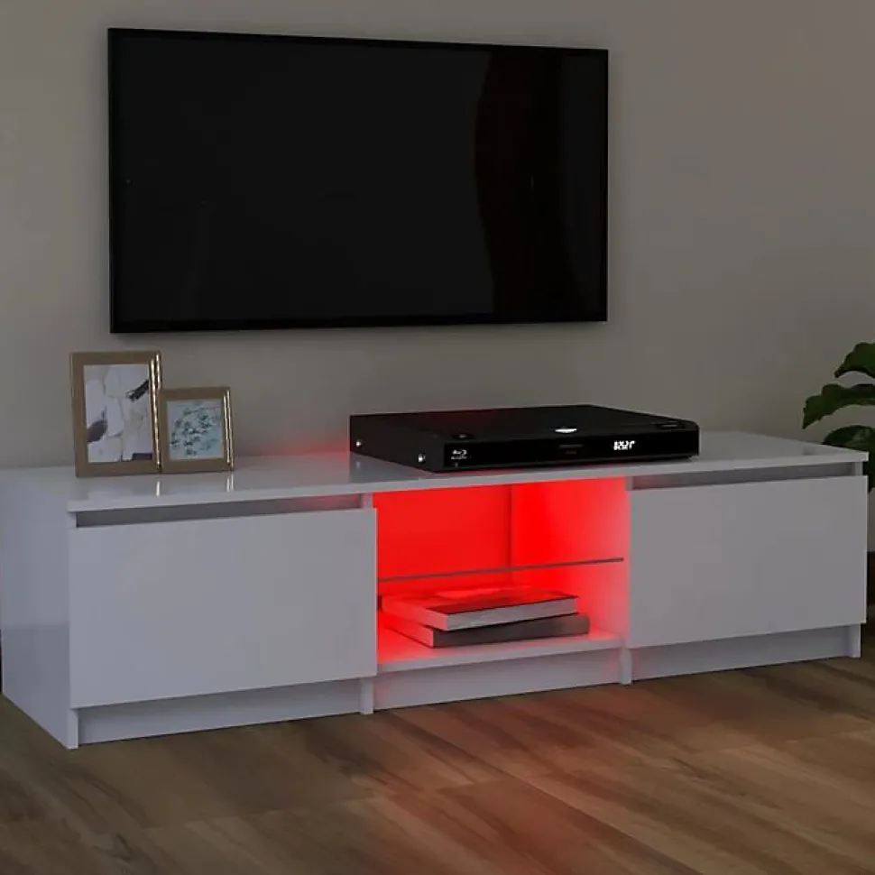 vidaXL Meuble TV avec Lumières LED, Armoire de Télévision, Meuble Télé de Salon, Armoire Basse Salle de Séjour Intérieur, 804283