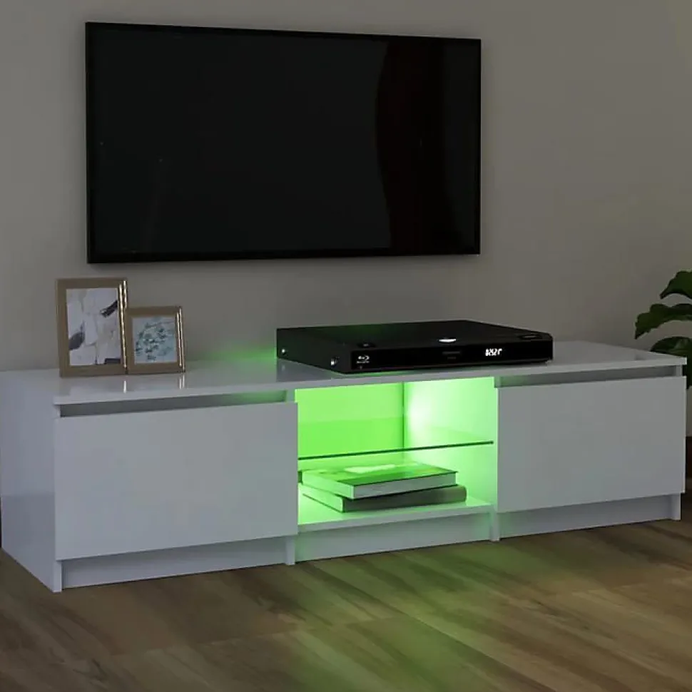 vidaXL Meuble TV avec Lumières LED, Armoire de Télévision, Meuble Télé de Salon, Armoire Basse Salle de Séjour Intérieur, 804283