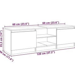 vidaXL Meuble TV avec Lumières LED, Armoire de Télévision, Meuble Télé de Salon, Armoire Basse Salle de Séjour Intérieur, 804283