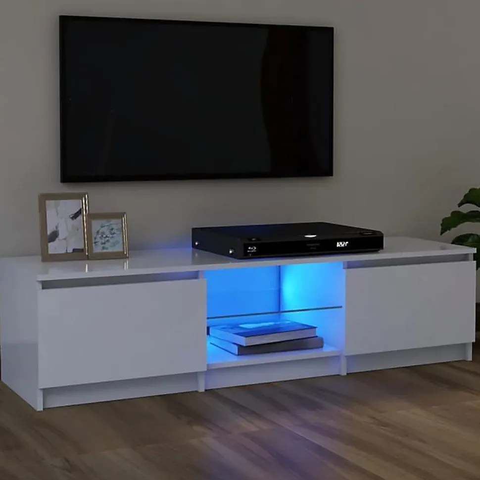 vidaXL Meuble TV avec Lumières LED, Armoire de Télévision, Meuble Télé de Salon, Armoire Basse Salle de Séjour Intérieur, 804283