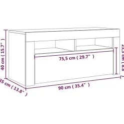 vidaXL Meuble TV avec Lumières LED, Armoire de Télévision, Meuble Télé de Salon, Armoire Basse Salle de Séjour Intérieur, 804322
