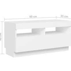 vidaXL Meuble TV avec Lumières LED, Armoire de Télévision avec Rangement, Meuble Télé de Salon Salle de Séjour Intérieur, 3081897