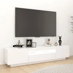 vidaXL Meuble TV avec Lumières LED, Armoire de Télévision avec Rangement, Meuble Télé de Salon Salle de Séjour Intérieur, 3081897