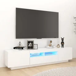 vidaXL Meuble TV avec Lumières LED, Armoire de Télévision avec Rangement, Meuble Télé de Salon Salle de Séjour Intérieur, 3081897