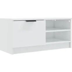 vidaXL Meuble TV Blanc brillant 80x35x36,5 cm Bois d'ingénierie 811478