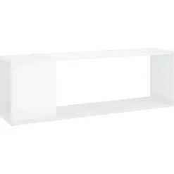 vidaXL Meuble TV Blanc brillant 100x24x32 cm Aggloméré