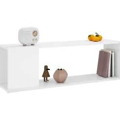 vidaXL Meuble TV Blanc brillant 100x24x32 cm Aggloméré