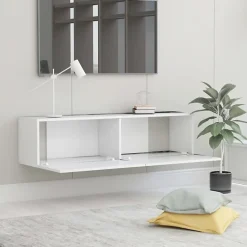 vidaXL Meuble TV Blanc 120x30x30 cm Aggloméré