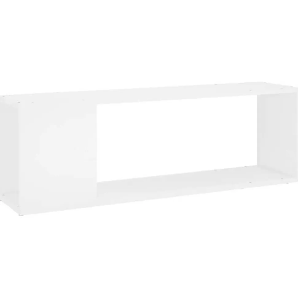 vidaXL Meuble TV Blanc 100x24x32 cm Aggloméré