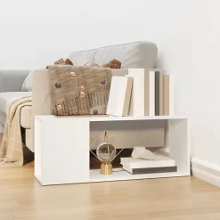 vidaXL Meuble TV Blanc 80x24x32 cm Aggloméré