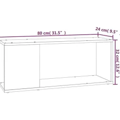 vidaXL Meuble TV Blanc 80x24x32 cm Aggloméré