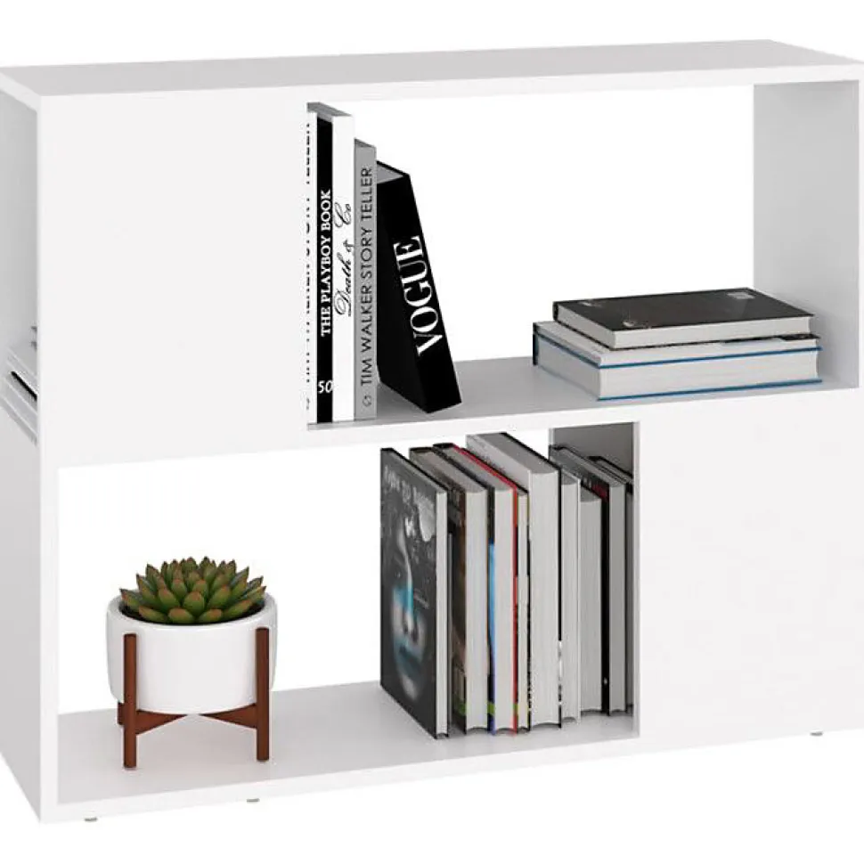 vidaXL Meuble TV Blanc 80x24x63 cm Aggloméré