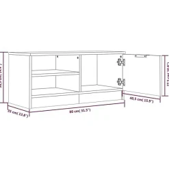 vidaXL Meuble TV Chêne sonoma 80x35x36,5 cm Bois d'ingénierie 811472