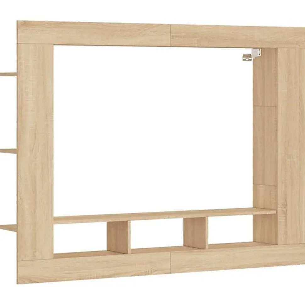 vidaXL Meuble TV chêne sonoma 152x22x113 cm bois d'ingénierie 833724