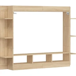 vidaXL Meuble TV chêne sonoma 152x22x113 cm bois d'ingénierie 833724