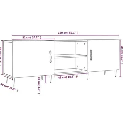 vidaXL Meuble TV chêne sonoma 150x30x50 cm bois d'ingénierie 829079