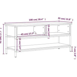 vidaXL Meuble TV chêne sonoma 100x35x45 cm bois d'ingénierie 832784