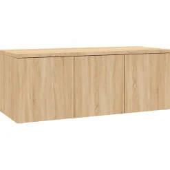 vidaXL Meuble TV Chêne sonoma 80x34x30 cm Aggloméré