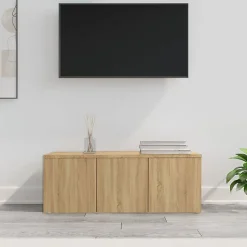 vidaXL Meuble TV Chêne sonoma 80x34x30 cm Aggloméré