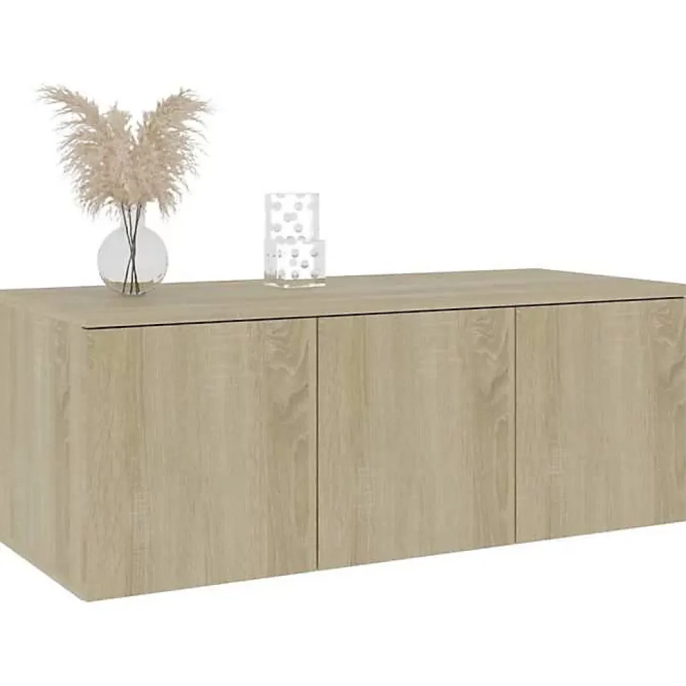 vidaXL Meuble TV Chêne sonoma 80x34x30 cm Aggloméré
