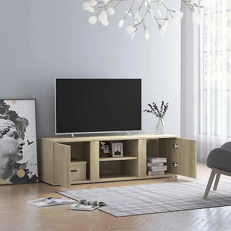 vidaXL Meuble TV Chêne sonoma 120x34x37 cm Aggloméré