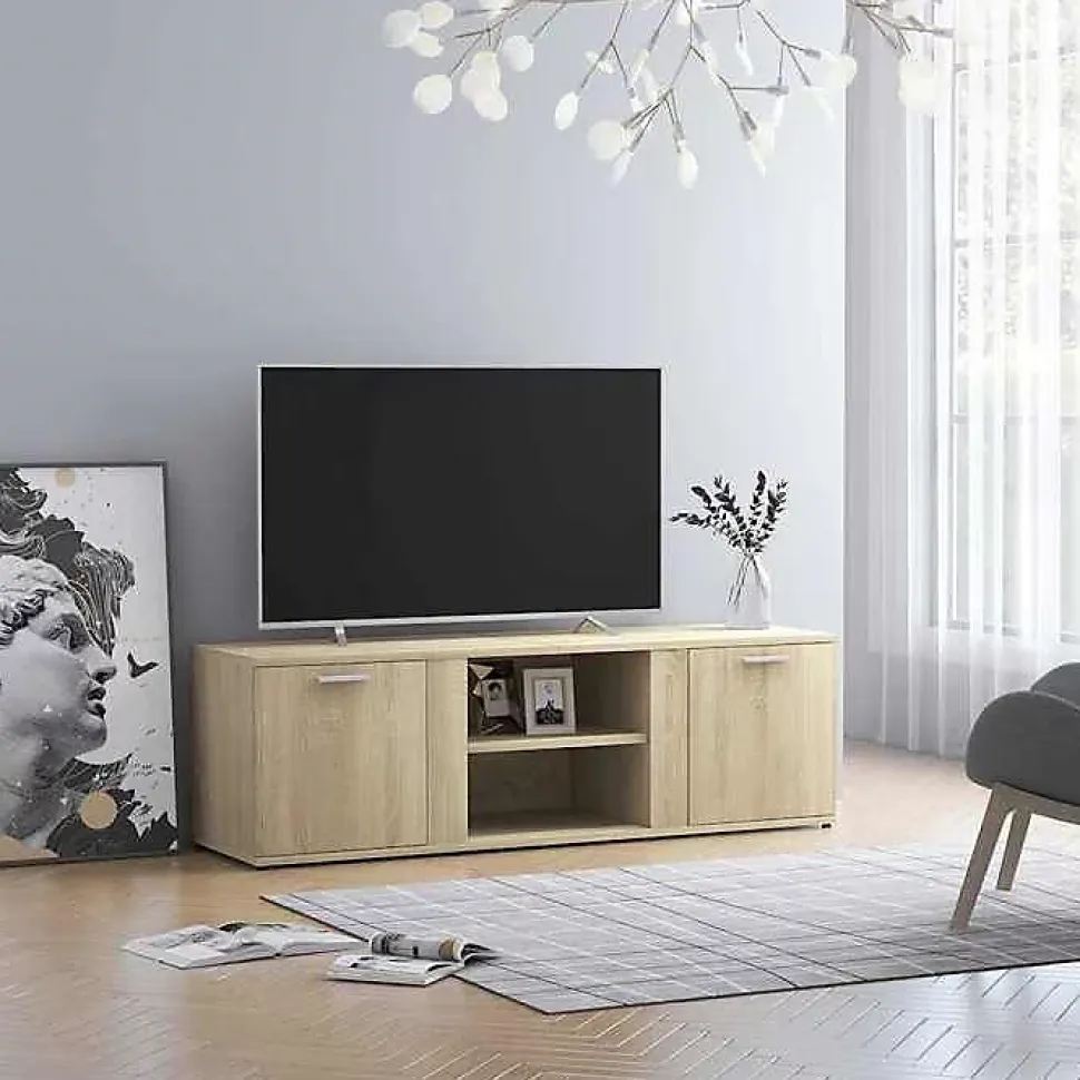 vidaXL Meuble TV Chêne sonoma 120x34x37 cm Aggloméré