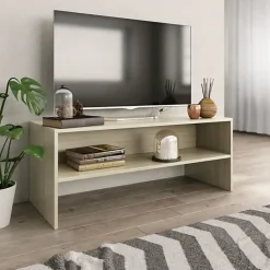 vidaXL Meuble TV Chêne sonoma 100 x 40 x 40 cm Aggloméré