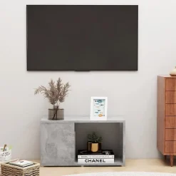 vidaXL Meuble TV Gris béton 60x24x32 cm Aggloméré