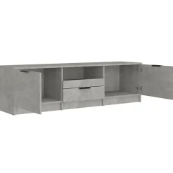 vidaXL Meuble TV Gris béton 140x35x40 cm Bois d'ingénierie 811452