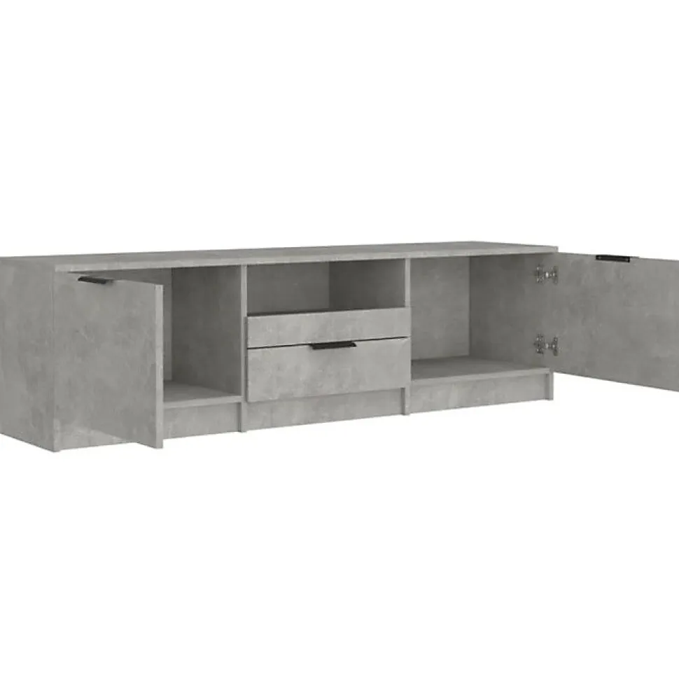 vidaXL Meuble TV Gris béton 140x35x40 cm Bois d'ingénierie 811452