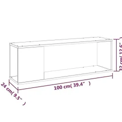 vidaXL Meuble TV Gris béton 100x24x32 cm Aggloméré
