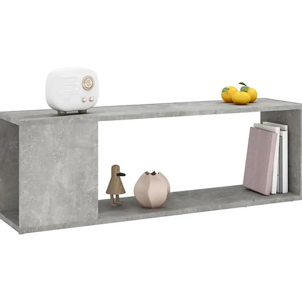 vidaXL Meuble TV Gris béton 100x24x32 cm Aggloméré