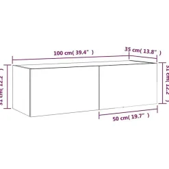 vidaXL Meuble TV Mural avec Lumières LED, Armoire de Télévision Suspendue, Meuble Télé Flottant, Moderne, Chêne Sonoma Bois 837297