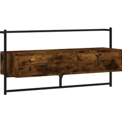 vidaXL Meuble TV mural chêne fumé 100,5x30x51 cm bois d'ingénierie 833460